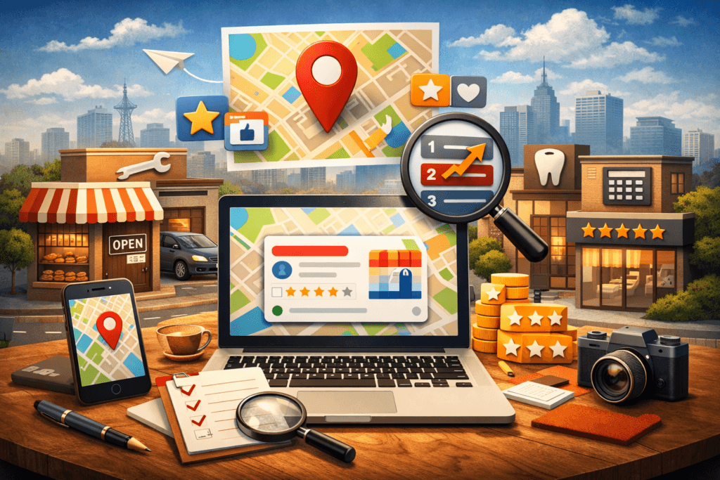 Imagem de um computador com o Google Maps, representando Como Colocar Minha Empresa no Google Maps